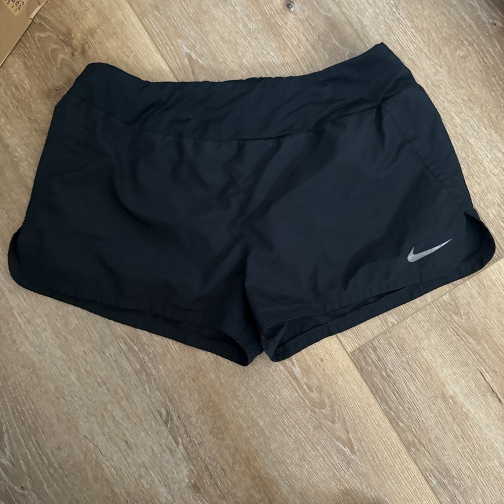 Nike Women's Black and Silver Athletic Shorts